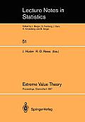Extreme Value Theory: Proceedings of a Conference Held in Oberwolfach, Dec. 6-12, 1987