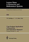 Cost Analysis Applications of Economics and Operations Research: Proceedings of the Institute of Cost Analysis National Conference, Washington, D.C.,