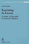 Learning to Learn: A Study of Swedish Preschool Children