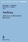 Auditing: Advances in Behavioral Research