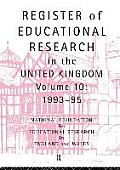 Register of Educational Research in the United Kingdom: Volume 10 1992-1995
