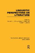 Linguistic Perspectives on Literature