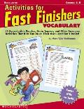 Activities For Fast Finishers Vocabulary