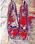 Manica Red Pumps Clinton in Blue Dress creative Journal coloring book: Manica creative journal