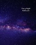 Starry Night Notebook: College Ruled, Milky Way Galaxy Design Notebook, Journal