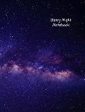 Starry Night Notebook: College Ruled, Milky Way Galaxy Design Notebook, Journal