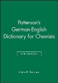 Pattersons German English Dictionary for Chemists 4th Edition