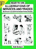 Ready To Use Illustrations of Services & Trades 98 Different Copyright Free Designs Printed One Side