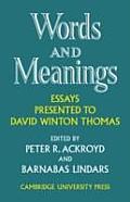 Words & Meanings Essays Presented To Dav