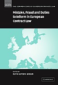 Mistake, Fraud and Duties to Inform in European Contract Law