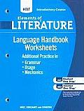 Holt Elements of Literature: Grammar Usage and Mechanics Handbook Worksheets Grade 6 Introductory Course