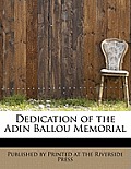 Dedication of the Adin Ballou Memorial