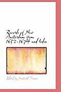 Records of New Amsterdam from 1653-1674 and Index