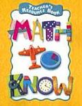 Math To Know Teachers Resource Book
