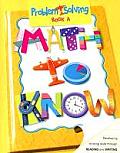 Math To Know Book A Problem Solving
