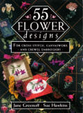 55 Flower Designs For Cross Stitch Canvaswork & Crewel Embroidery