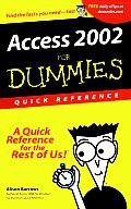 Microsoft Access 2002 For Dummies Quick Referen