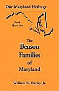 Our Maryland Heritage, Book 35: Benson Families