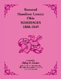 Restored Hamilton County, Ohio, Marriages, 1808-1849 VOLUME 2 ONLY: Volume 2 Only