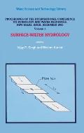 Proceedings of the International Conference on Hydrology and Water Resources, New Delhi, India, December 1993: Surface-Water Hydrologyvolume 1subsurfa