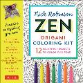 Zen Origami Coloring Kit: 12 Relaxing Projects to Color and Fold: Includes Origami Book with 12 Mindful Designs, 7 Markers & 60 Zen Patterned Or