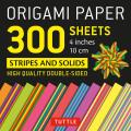 Origami Paper 300 Sheets Stripes and Solids 4 (10 CM): Tuttle Origami Paper: Double-Sided Origami Sheets Printed with 12 Different Designs