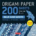 Origami Paper 200 sheets Blue & White Patterns 6 15 cm High Quality Double Sided Origami Sheets Printed with 12 Different Designs Instructions for 6 Projects Included