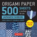 Origami Paper 500 sheets Japanese Shibori 4 10 cm Tuttle Origami Paper Double Sided Origami Sheets Printed with 12 Different Blue & White Patterns