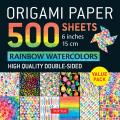 Origami Paper 500 sheets Rainbow Watercolors 6 15 cm Tuttle Origami Paper High Quality Double Sided Origami Sheets Printed with 12 Different Designs Instructions for 5 Projects Included