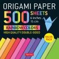 Origami Paper 500 sheets Rainbow Colors 6 15 cm Tuttle Origami Paper High Quality Double Sided Origami Sheets Printed with 12 Color Combinations Instructions for 5 Projects Included