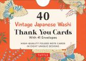 40 Thank You Cards in Vintage Japanese Washi Designs: 4 1/2 X 3 Inch Blank Cards in 8 Unique Designs, Envelopes Included