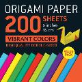 Origami Paper 200 Sheets Vibrant Colors 6 (15 CM): Double-Sided Origami Sheets Printed with 12 Different Patterns (Instructions for 5 Projects Include