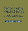 Content Analysis of Verbal Behavior: New Findings and Clinical Applications