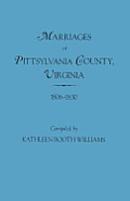 Marriages of Pittsylvania County, Virgina, 1806-1830