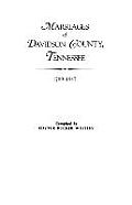 Marriages of Davidson County Tennessee 1789 1847