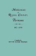 Marriages of RoAne County, Tennessee, 1801-1838