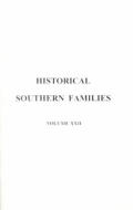 Historical Southern Families. in 23 Volumes. Volume XXII