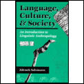 Language Culture & Society An Introduction To