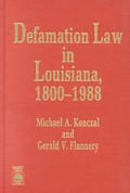 Defamation Law in Louisiana, 1800-1988