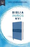 Biblia Para Ni?os Nvi, Texto Revisado 2022, Leathersoft, Azul Celeste, Comfort Print