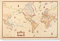 Antique Style World Wall Map Rolled
