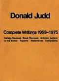 Donald Judd Complete Writings 1959 1975
