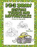 1 2 3 Draw Cartoon Trucks & Motorcycles