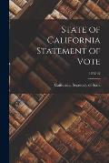 State of California Statement of Vote; 1952-62