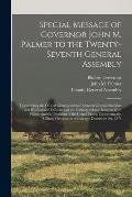 Special Message of Governor John M. Palmer to the Twenty-seventh General Assembly: Transmitting the Official Correspondence Between General Sheridan a