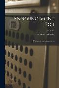 Announcement for: Diplomacy and Jurisprudence; 1923-1924