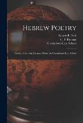 Hebrew Poetry: Sunday Afternoon Lectures Before the Greensboro Law School
