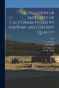The Relation of Maturity of California Plums to Shipping and Dessert Quality; B428
