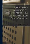 Preaching Analysis of Student-ministers at Manhattan Bible College