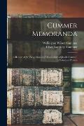 Cummer Memoranda; a Record of the Progenitors and Descendants of Jacob Cummer, a Canadian Pioneer